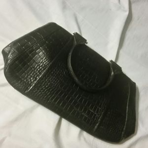 Black Crocodile Leather Hand Bag Satchel